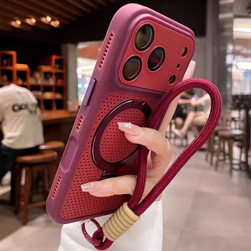 Capa Protetora Magnética Com Dissipação De Calor Para Iphone 14 (bordô)