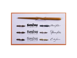 Kit de Caligrafia com 1 Suporte de Madeira para Aparos e 6 Aparos de Escrita BRAUSE