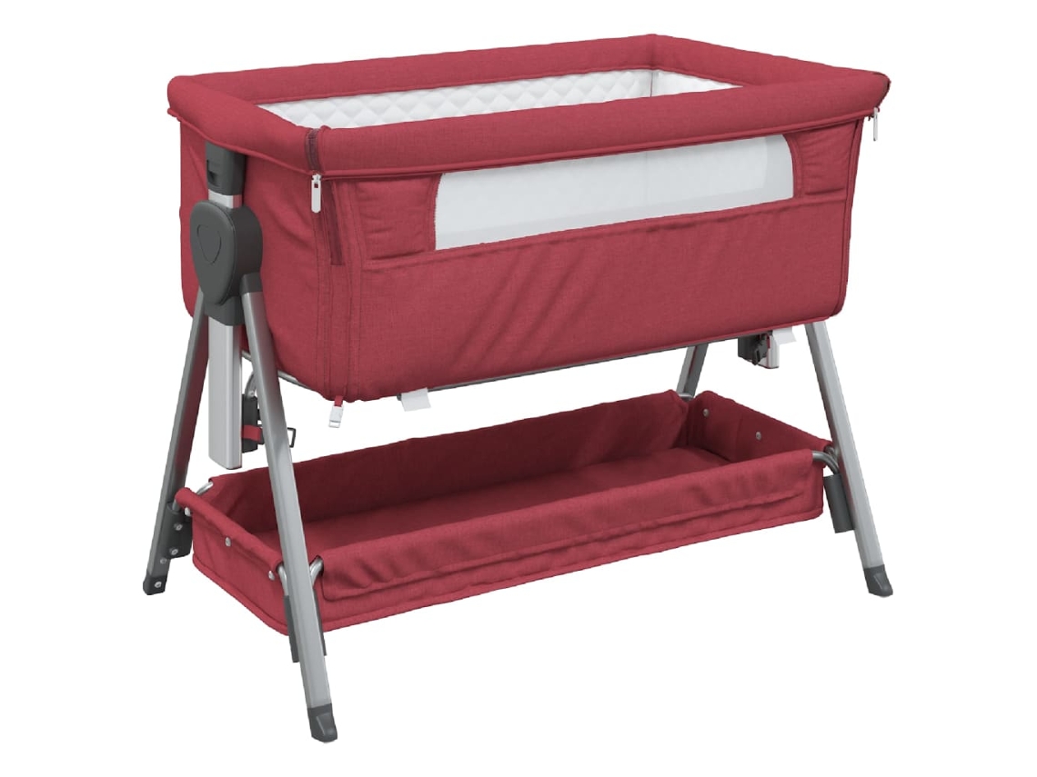 Baby Bed With Mattress, Baby Beds With Mattresses Vidaxl Vermelho Linho (n/a)