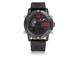 Relógio Masculino Naviforce de Luxo com Movimento Duplo, Resistente À Água e Pulseira Pu