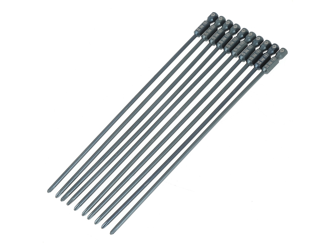 10pcs Bits Chave De Fenda Cruzada Ph1 Aço S2 1/4 Polegada Hexagonal 200mm