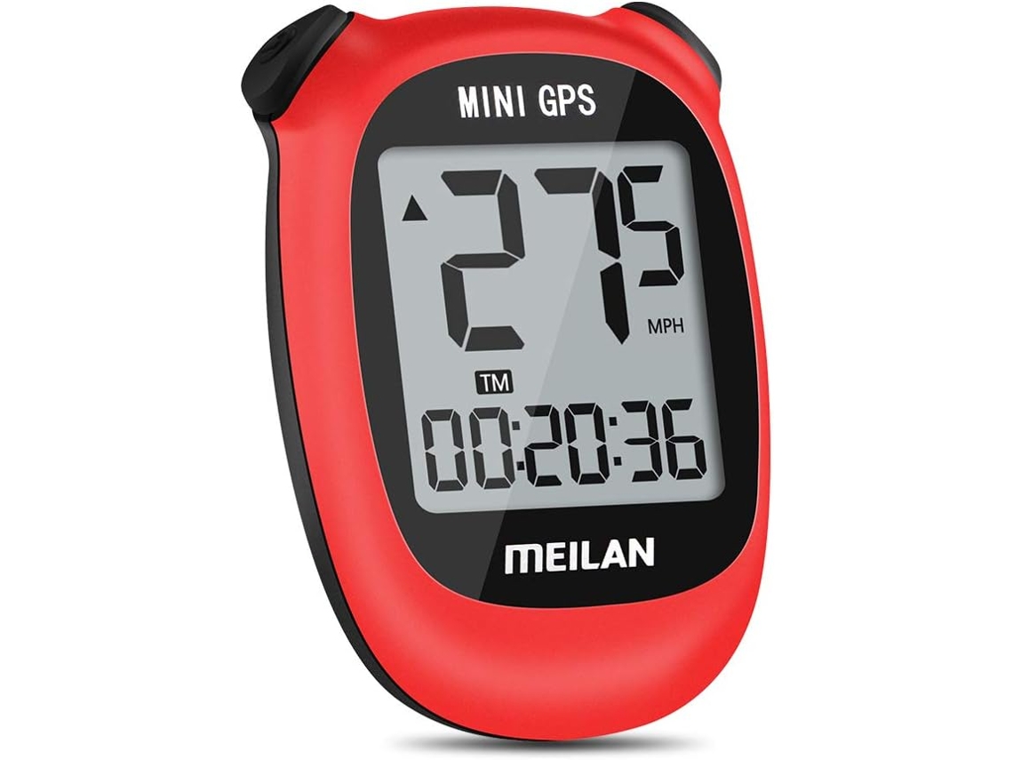 Mini computador de bicicleta com GPS Slowmoose M3, velocímetro e hodômetro sem fio, à prova d'água IPX5, visor LCD vermelho.