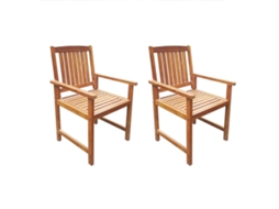 Vidaxl Cadeiras De Jardim 2 Pcs Madeira Acácia Maciça Castanho