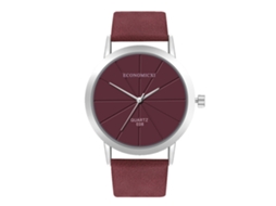 Relógio de Pulso Unissex Minimalista com Cinto de Couro Pu Quartz Roxo