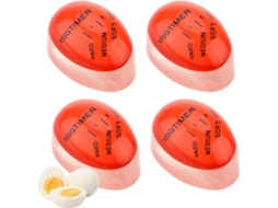 Conjunto De 4 Temporizadores De Ovos Sensíveis Ao Calor Com Mudança Cor Para Cozinhar, Controlando O Tempo De Cozimento Ovos Moles E Duros(vermelho)