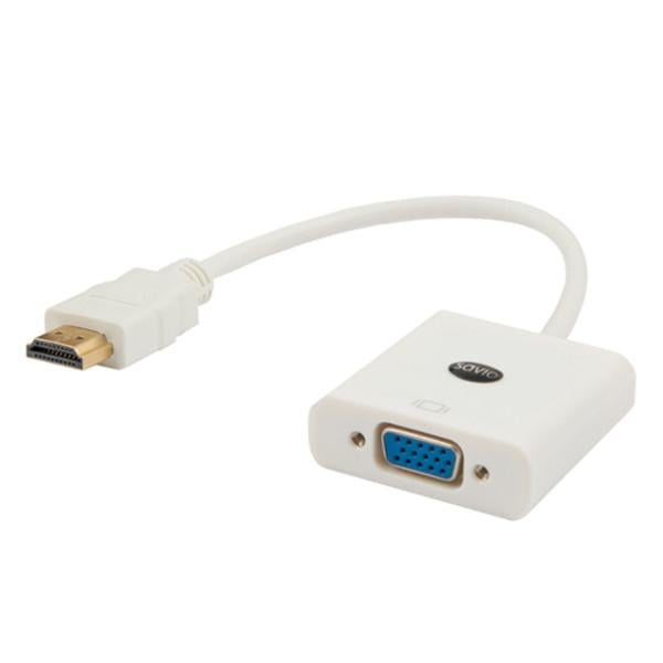Adaptador de Cabo SAVIO de Video Hdmi Type a Standard Vga D Sub Branco Worten.pt