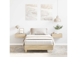 Vidaxl Estrutura Cama S/ Colchão 90x190 Cm Carvalho Sonoma