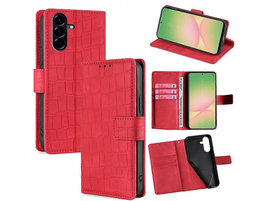 Capa De Couro Com Fecho Magnético De Crocodilo Skin Feel Para Samsung Galaxy A56 5g