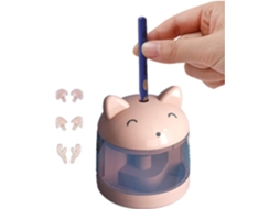Apontador elétrico Slowmoose para crianças com design divertido de animais, apontador automático para uso escolar e doméstico, rosa