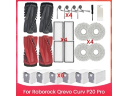 Conjunto De Peças De Reposição Para Aspirador De Pó Qrevo Curv, P20 Pro: Escova Lateral Principal, Filtro Hepa, Pano De Limpeza, Sacos De Pó._ptg