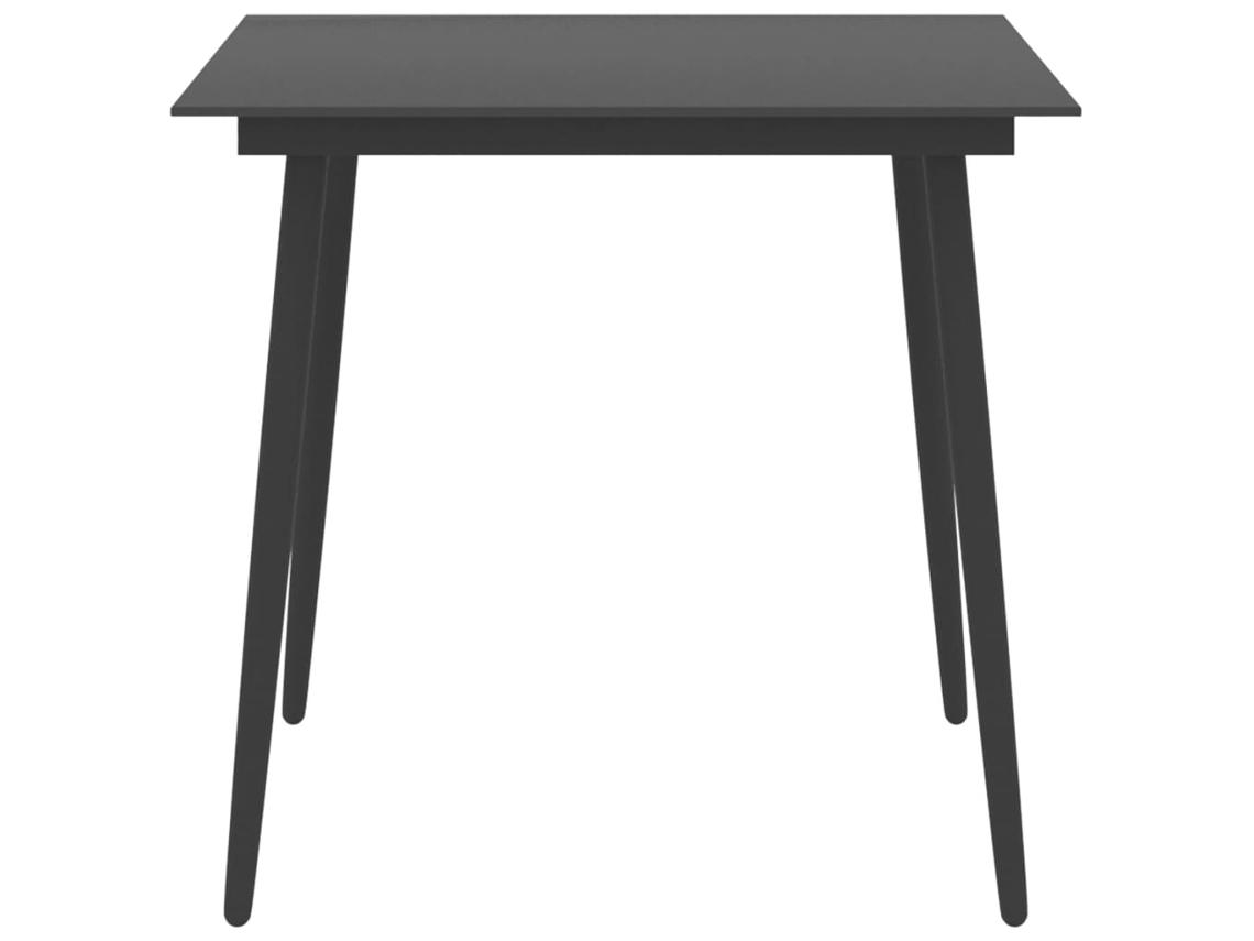 Maison Exclusive - Mesa De Jantar Para Jardim 80x80x74 Cm Aço E Vidro Preto