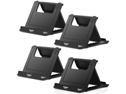 2026 suporte para Celular, 4 Unidades, Universal Dobrável para Tablet, Suporte de Mesa de Bolso Multi ângulo, Preto 4 Pcs