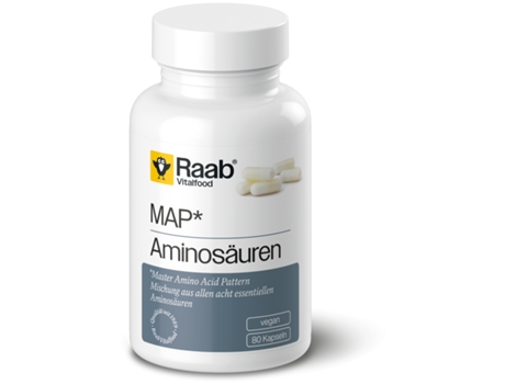 Raab Vitalfood Map Aminoácidos 600 mg 80 Cápsulas Vegan