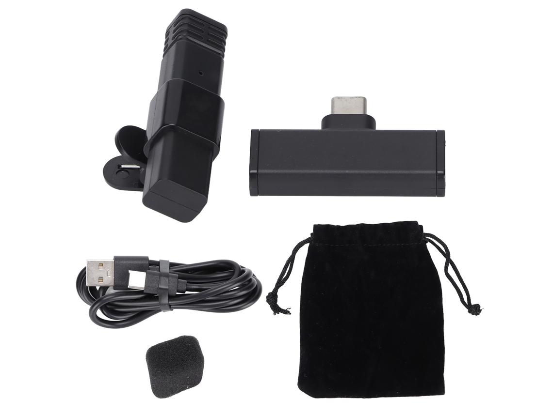 Aetheria microfone Lavalier Sem Fio Clip On Omnidirecional Condenser para Youtube Podcast Type c