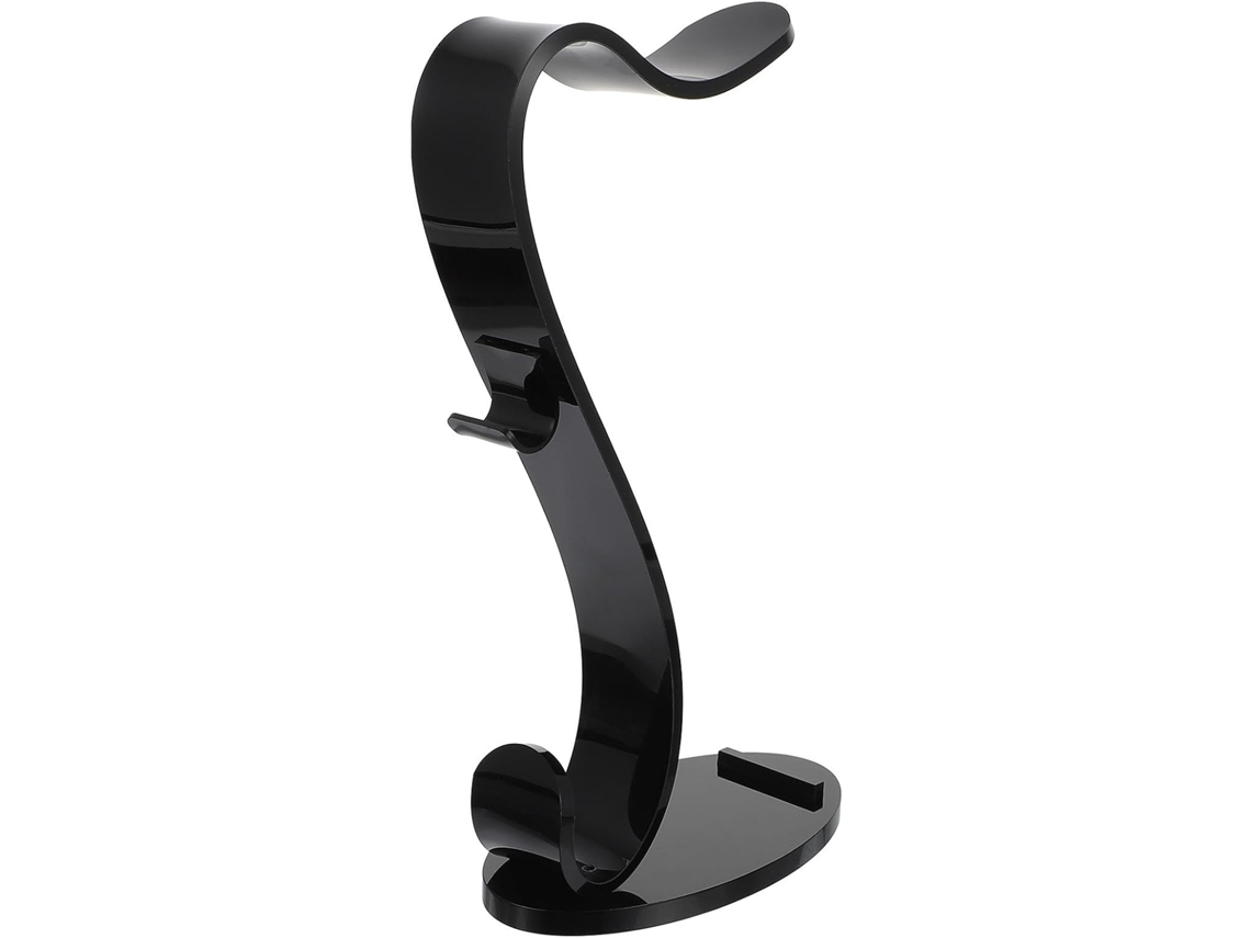 Support Stable Et Élégant Pour Casque Audio Noir En Acrylique Design, Base Épaisse De 8 Mm Et