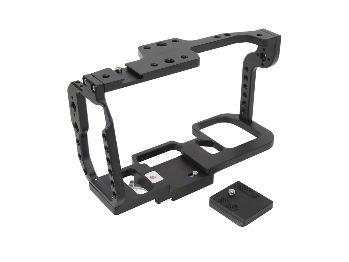 Video Cage Camera Rig Aluminium Alloy Strong Grip Quick Release With Cold Shoe 1/4in 3/8in Screw Holes Video Rig Camera Stabilizer For Bmpcc4k 6k