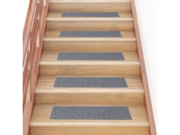 Vidaxl Tapetes De Escada Autoadesivos 30 Peças 76x20 Cm Cinza Claro Retangulares