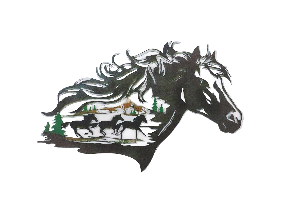 Silhueta De Cavalo De Metal Para Decoração De Parede
