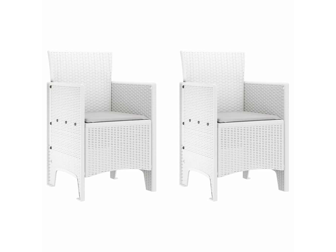 Maison Exclusive - Cadeira De Jardim 2 Unid. Branco Polipropileno