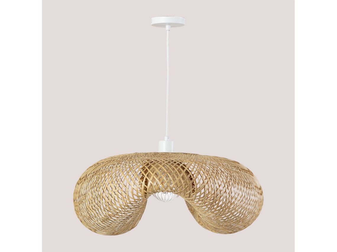 Candeeiro de Teto SKLUM Kariba (Bege - 31/175x78x55 cm - Bambu e Ferro - E27)