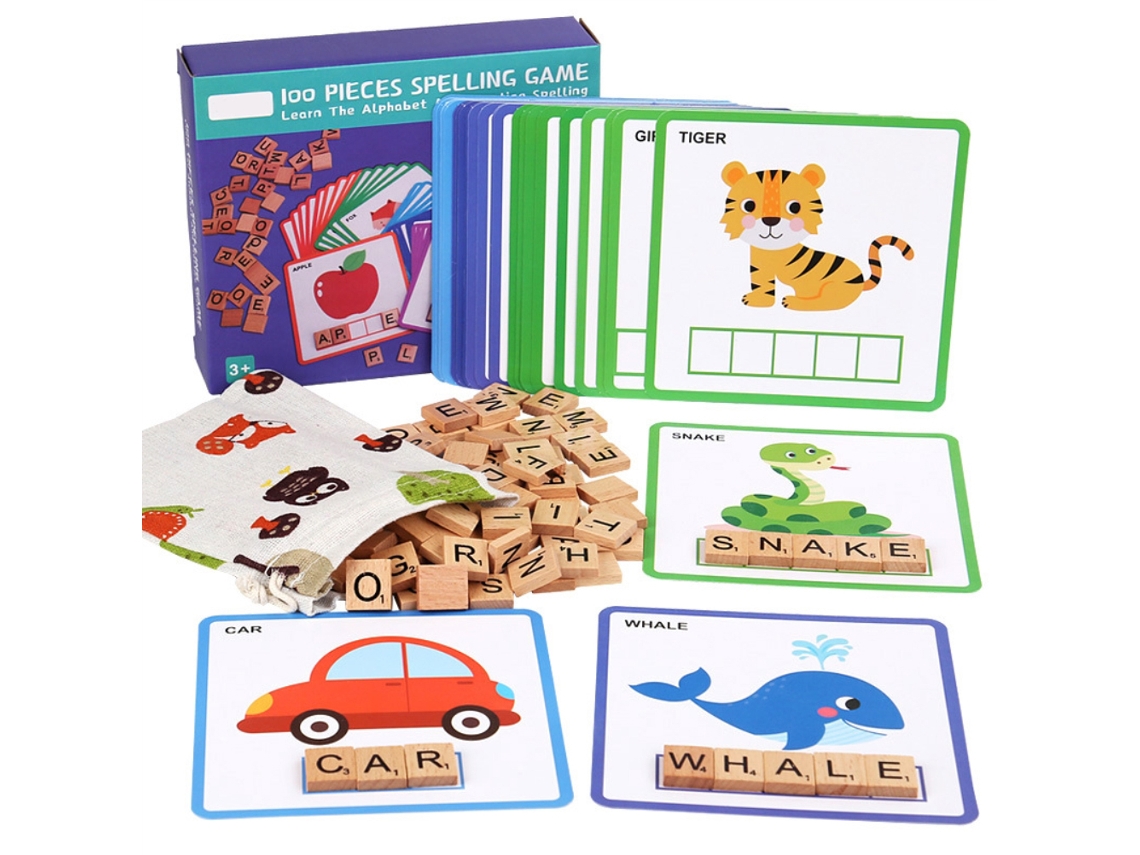 Mali brinquedo Educativo de Aprendizagem de Palavras Jogo de Letras Correspondentes para Crianças Pré escolares 100 Peças