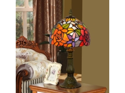 Luminária Tiffany Pequena Botowi Para Cabeceira, Luminária De Mesa Ambiente, Luminária De Mesa Rosa, Mini Luz Noturna