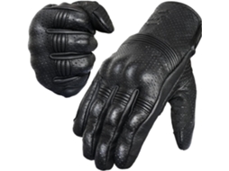 Luvas De Couro Para Motociclismo, Unissex | Tela Sensível Ao Toque | Dedos Inteiros | Couro De Cabra Rígido (preto)