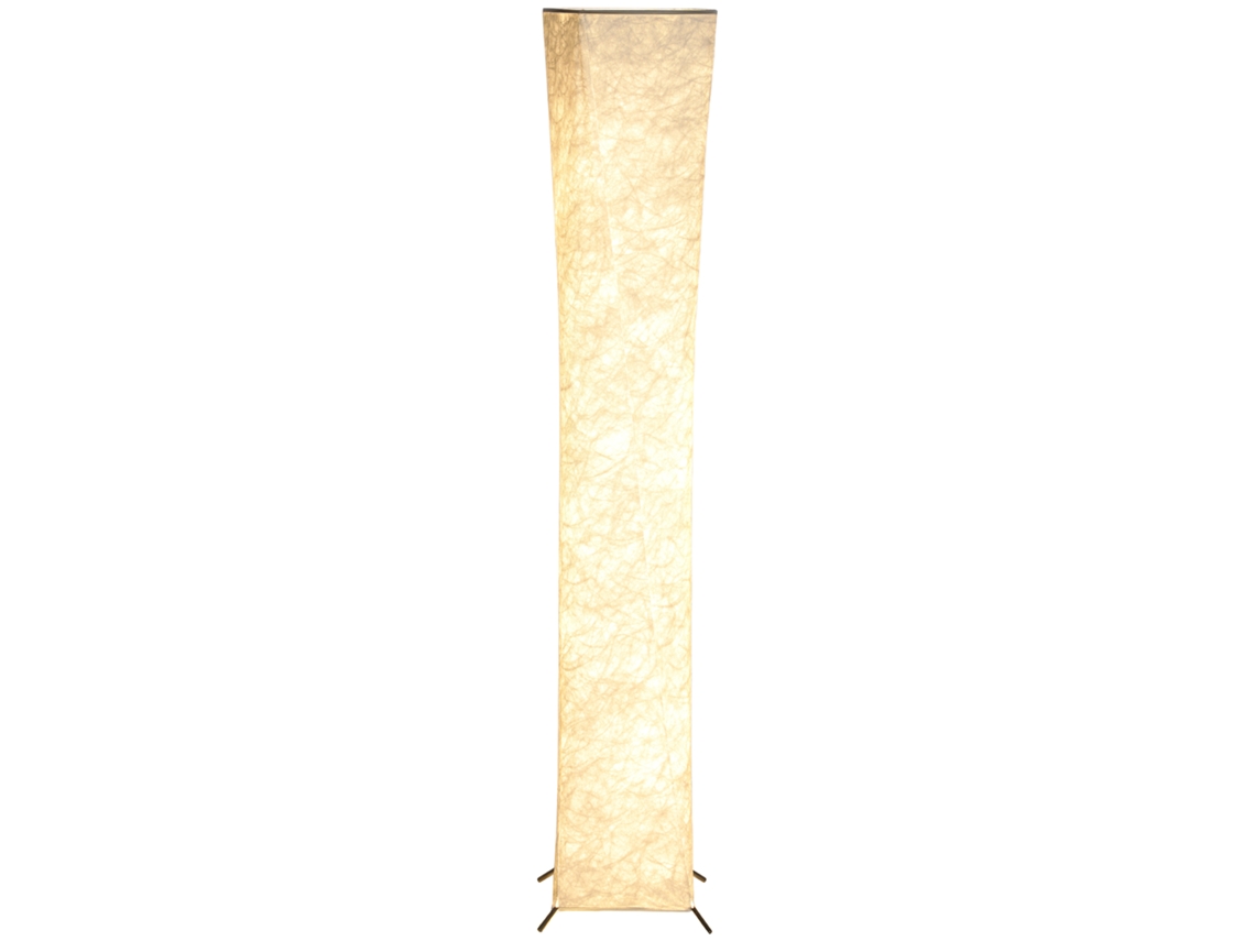 Abajur De Pé Com De Papel, Cor Branco