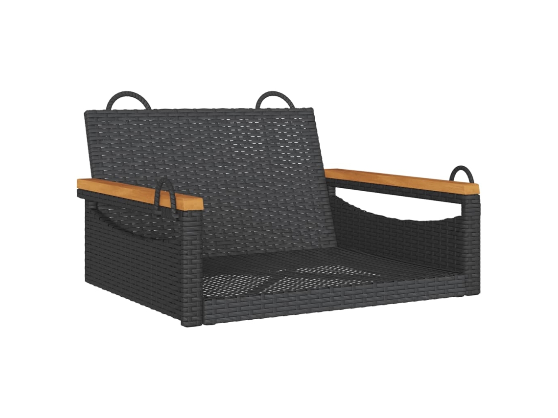 Swing Bench, Swing Benches Vidaxl Preto Rattan / Vime (63 X 62 X 40 Cm)