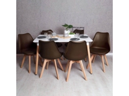 Conjunto de Mesa Retangular PRESENTES MIGUEL (120 x 80 cm - Castanho)
