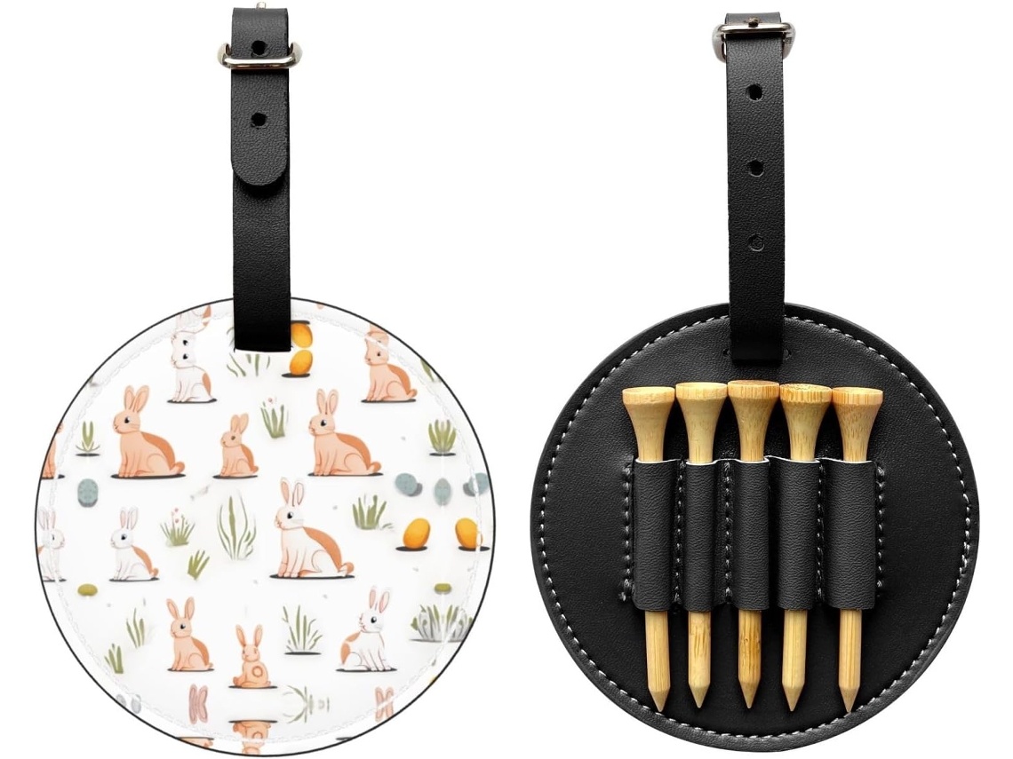 Bolsa para Tees de Golfe Black Rabbit And Grass Fácil de Transportar e Mais Eficiente para Jogar Golfe.