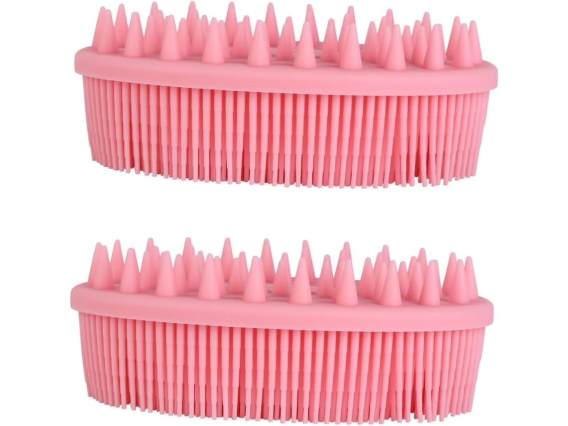 Iplusmile Conjunto De 2-escovas Banho Silicone Para Chuveiro Portátil, Leve E Flexível