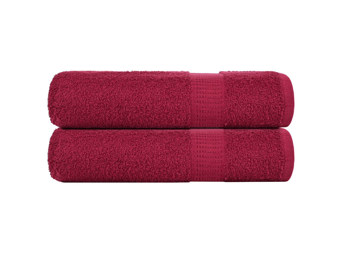 Vidaxl Toalhas De Banho Frogn 2pcs 70x140 Cm 360 G/m² Bordéus