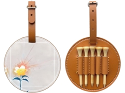 Bolsa Preta para Guardar Tees de Golfe com uma Linda Flor Amarela Fácil de Transportar e Mais Eficiente para