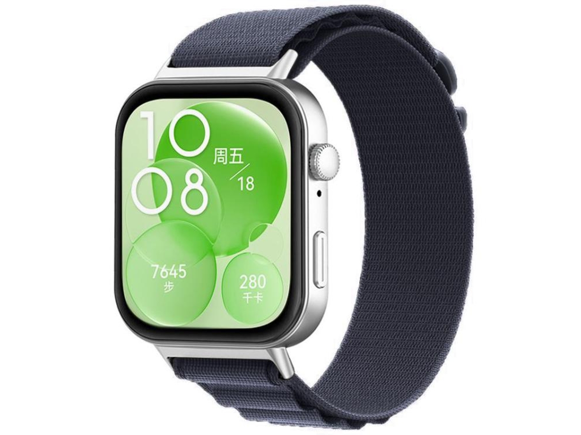 Bracelete Para Huawei Watch Fit 3 / Fit 4 / Fit 4 Pro - Nylon Esportivo Cinza