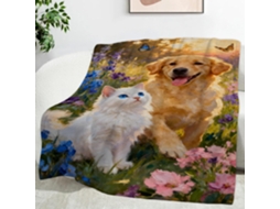 Manta para Gatos Golden Retriever 100x130 Cm Multifuncional Macia de Flanela Aconchegante Cama Escritório Coch