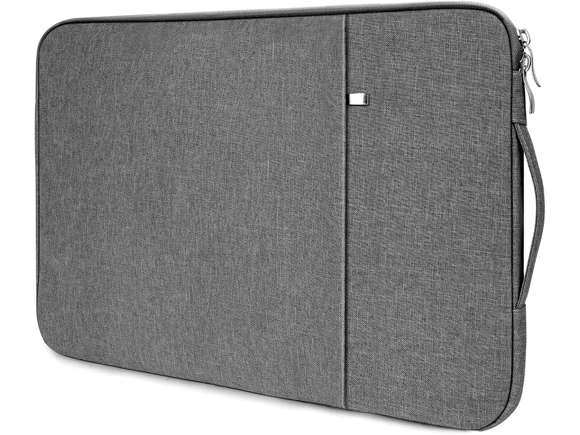 Capa para laptop de 15,6 polegadas, bolsa resistente à água com bolsos e compartimentos, capa protetora para Macbook, Asus, Dell, cinza escuro