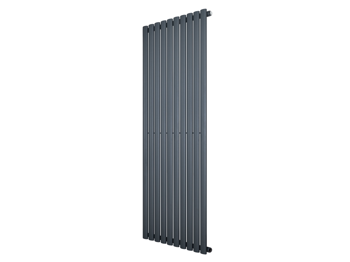 Radiador Oval De Coluna Simples 1600x600 Mm - Cinza Antracite| Aço Carbono, 1.5 Mm, 1406w | Design Elegante | Alta