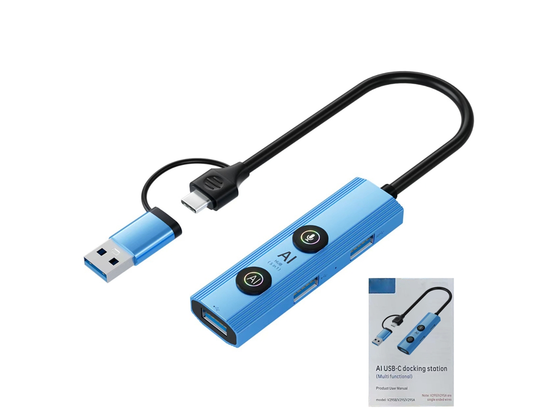 Estação De Docking Com Tradução Por Voz De Ia Inteligente, Hub Usb Multifuncional Com Interface Dupla Gpt Deepseek