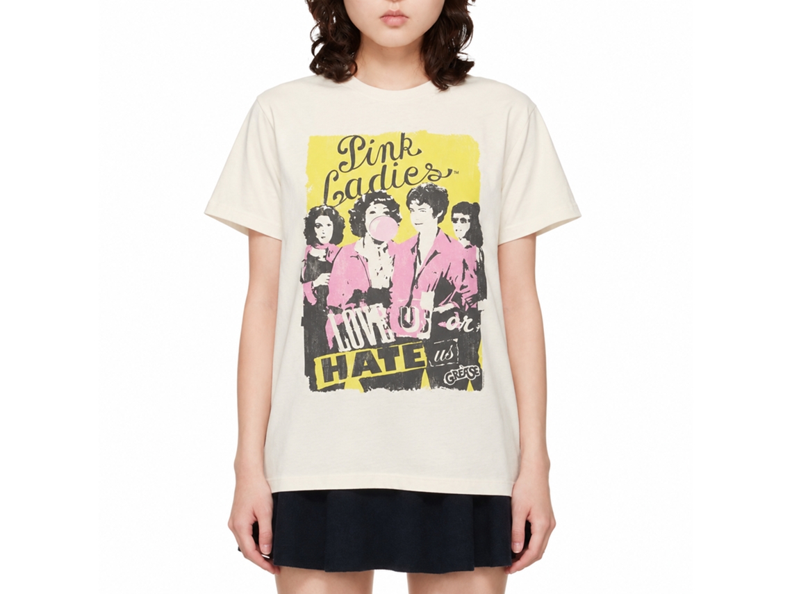Rockinstone Grease Love Or Hate Natural T-shirt Size:s