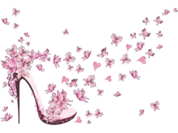 2 Adesivos De Parede Decorativos Rosa Em Pvc Para Decoração Prática De Paredes.