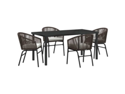 Maison Exclusive - Conjunto De Jantar Para Jardim 5 Pcs Castanho