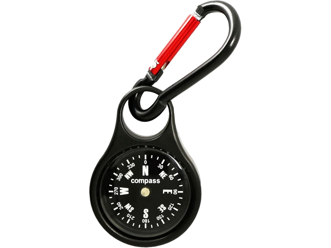 Bússola de sobrevivência portátil para trilhas com mosquetão, mini de navegação AQUAFORGE