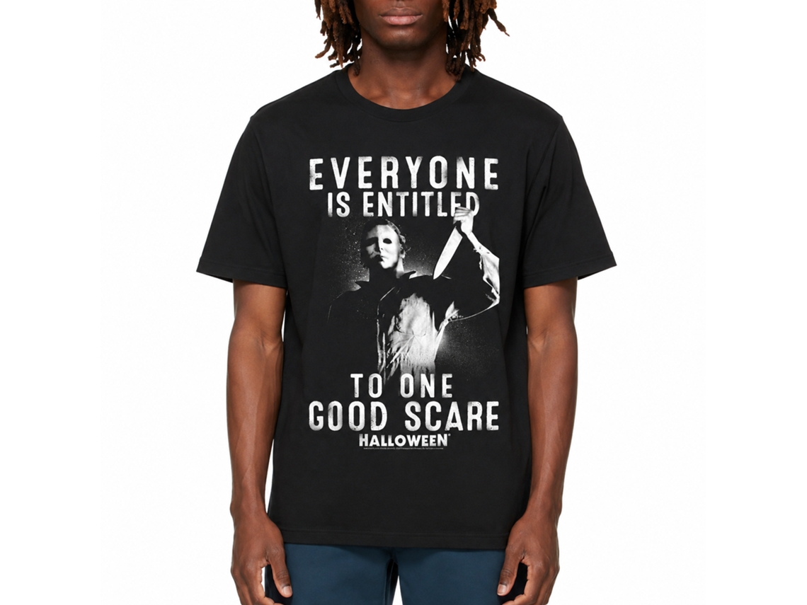 Rockinstone Halloween One Good Scare Black Adult T-shirt Size:l