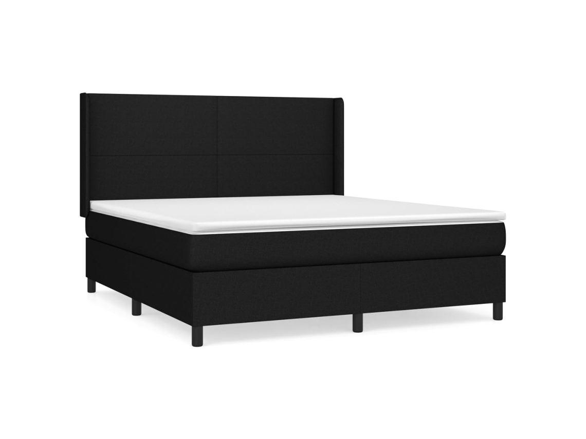 Cama com Molas/colchão 160x200 Cm Tecido Preto MAISON EXCLUSIVE