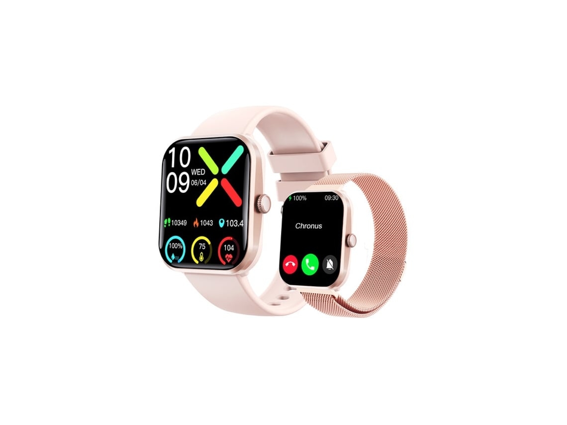 Smartwatch NISSGU F96 para Homens e Mulheres Sos Luz Vermelha Oxigênio no Sangue Não Invasivo Açúcar no Sangue Met Ouro Rosa