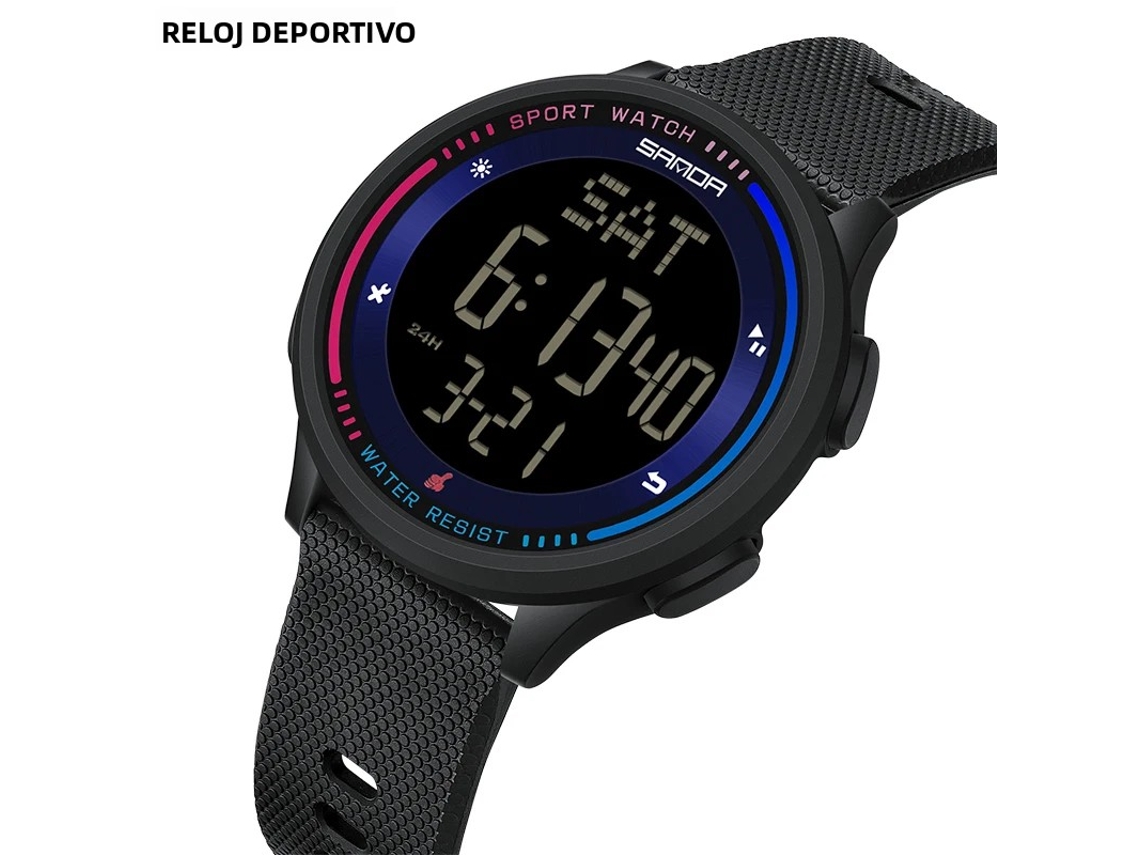 Relógio Feminino Clássico MDUG prateado de quartzo, à prova d'água com visor Led e alarme