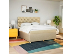 Vidaxl Cama Com Molas/colchão 180x200 Cm Tecido Cor Creme