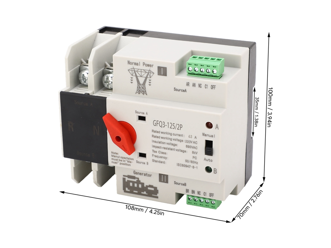 Chave Seletora Automática 2p 63a Para Gerador