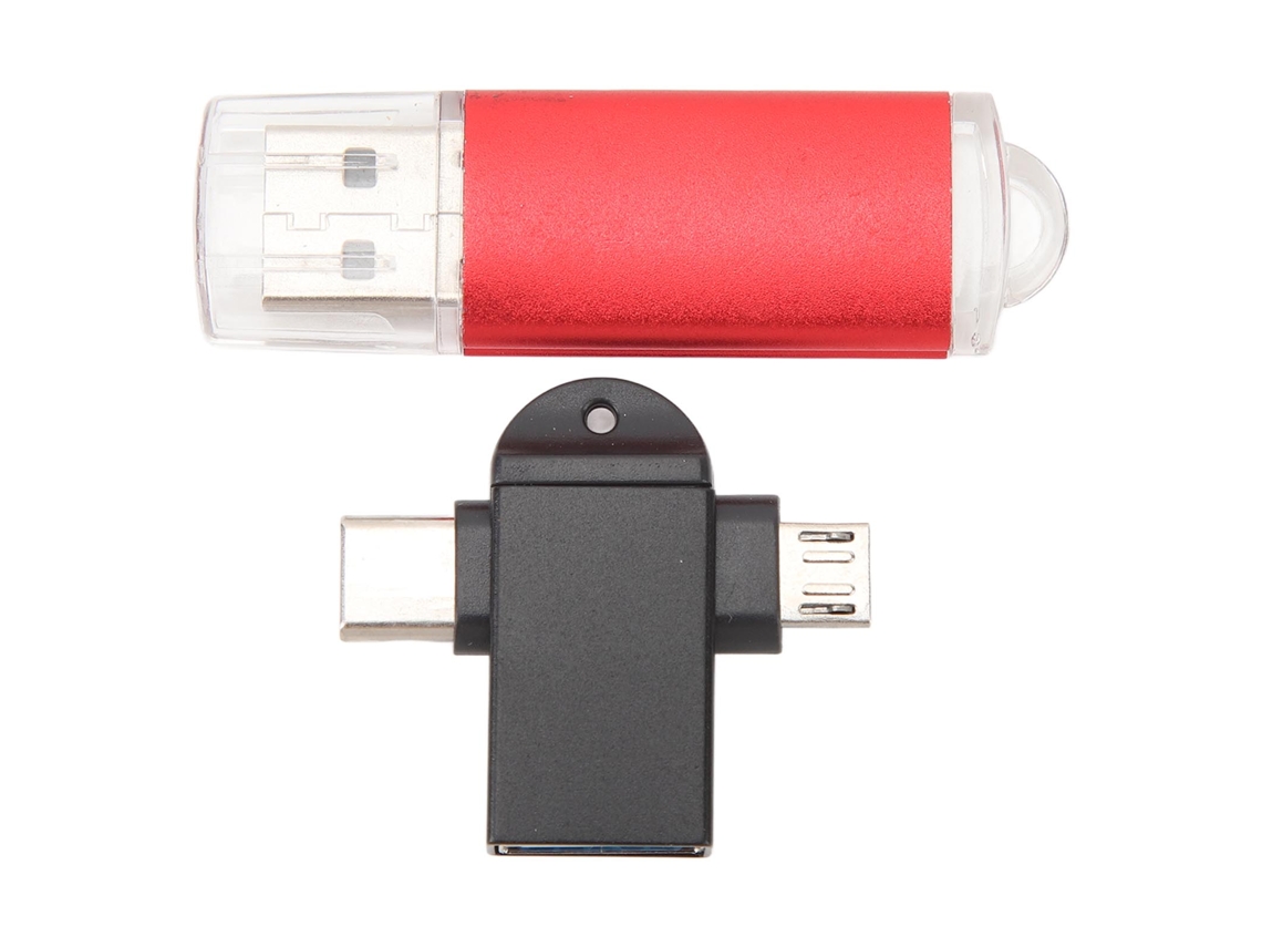 Pen drive USB vermelho de 32 GB com adaptador para Windows 98 e OS X 9.